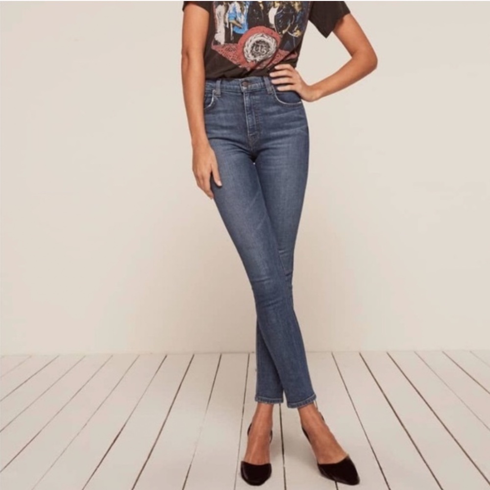Reformation High & Skinny Stretch Jean Rhine Wash Women's size 26